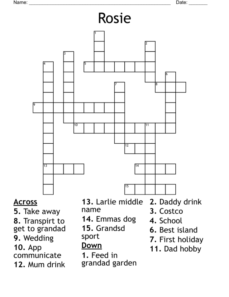 Rosie Crossword WordMint