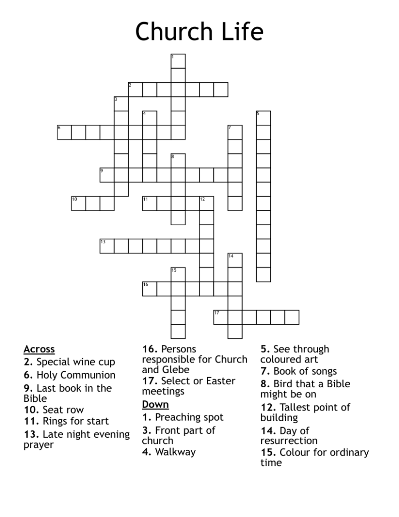 Route To Church Crossword