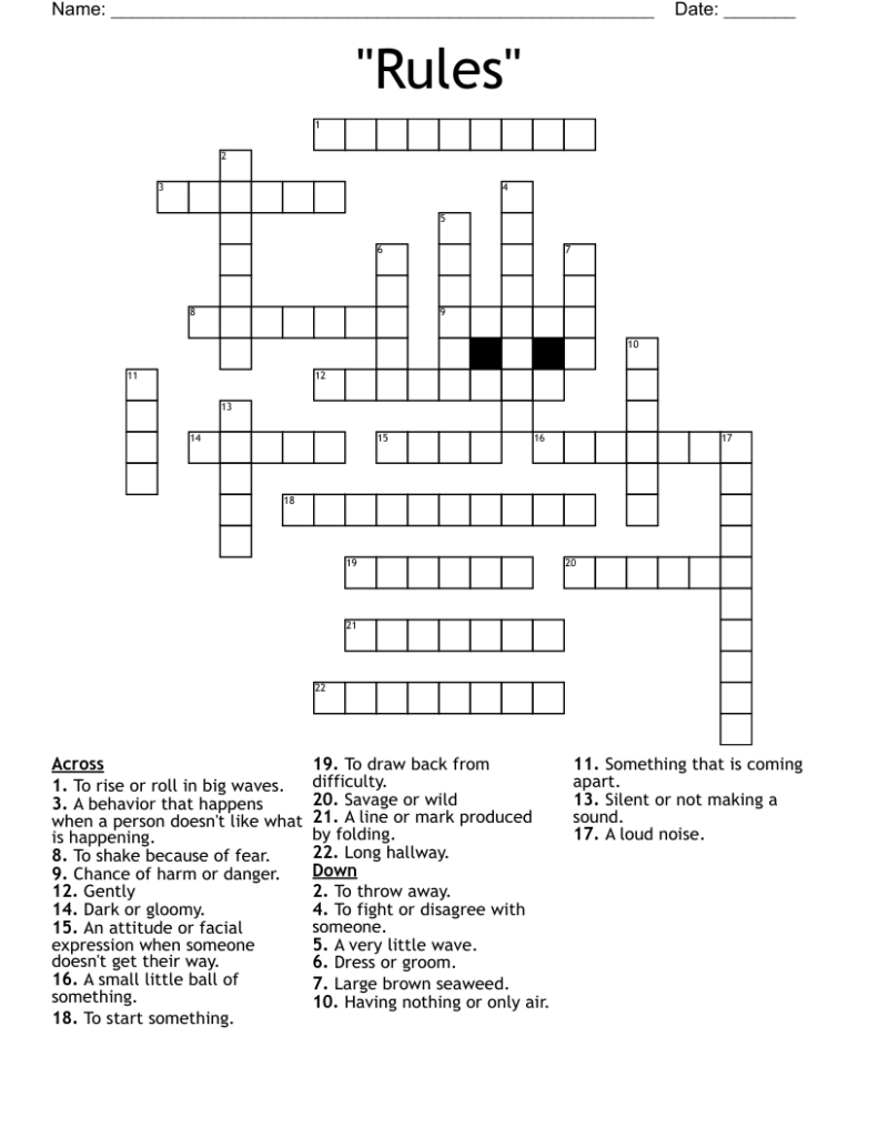  Rules Crossword WordMint