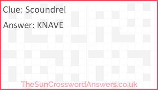 Scoundrel Crossword Clue TheSunCrosswordAnswers co uk