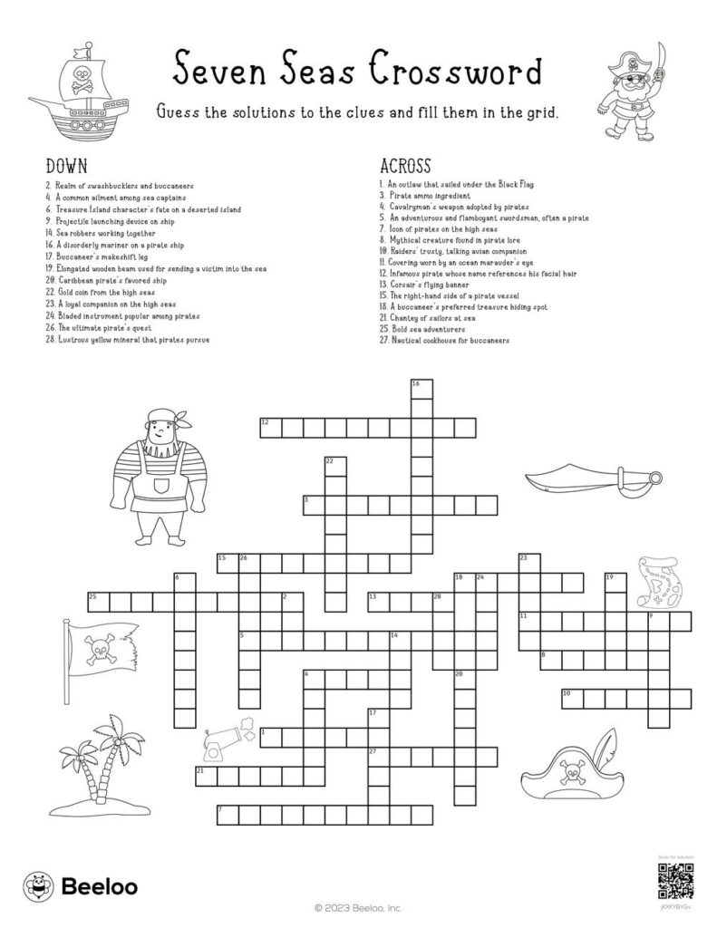 Seven Seas Crossword Beeloo Printable Crafts And Activities For Kids