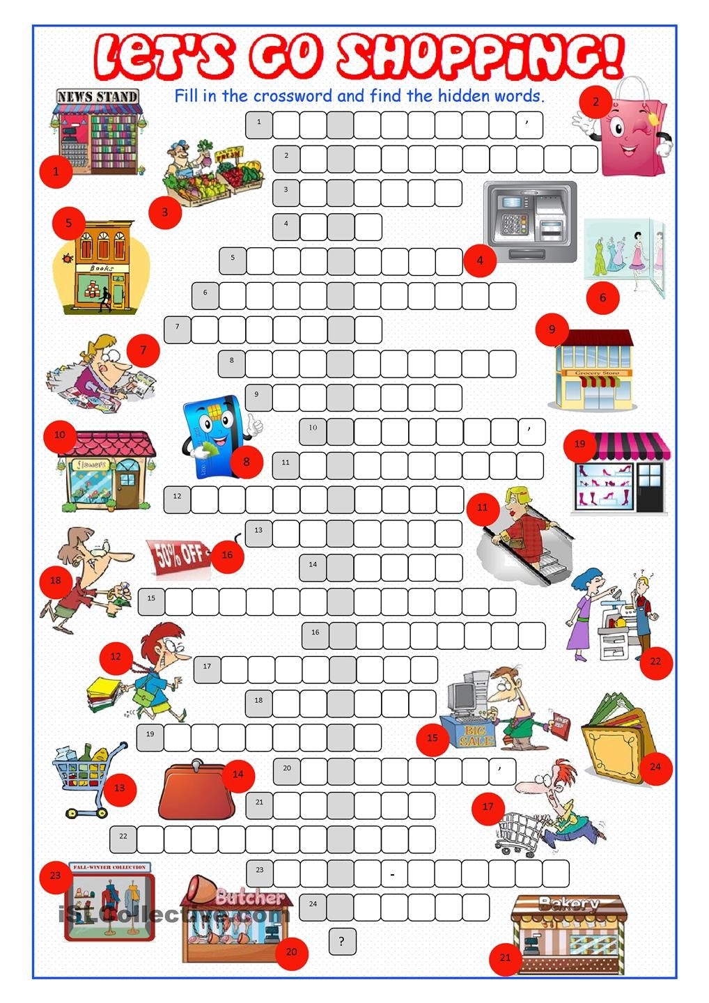 Shopping Crossword Puzzle Word Puzzles For Kids Puzzles For Kids