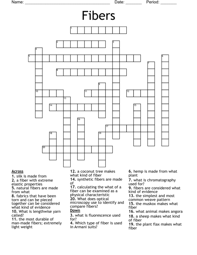 Similar To Natural Synthetic Fibres Crossword WordMint