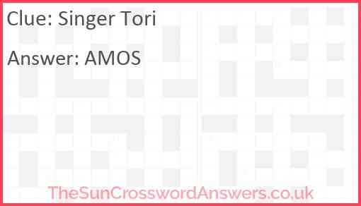 Singer Tori Crossword Clue TheSunCrosswordAnswers co uk