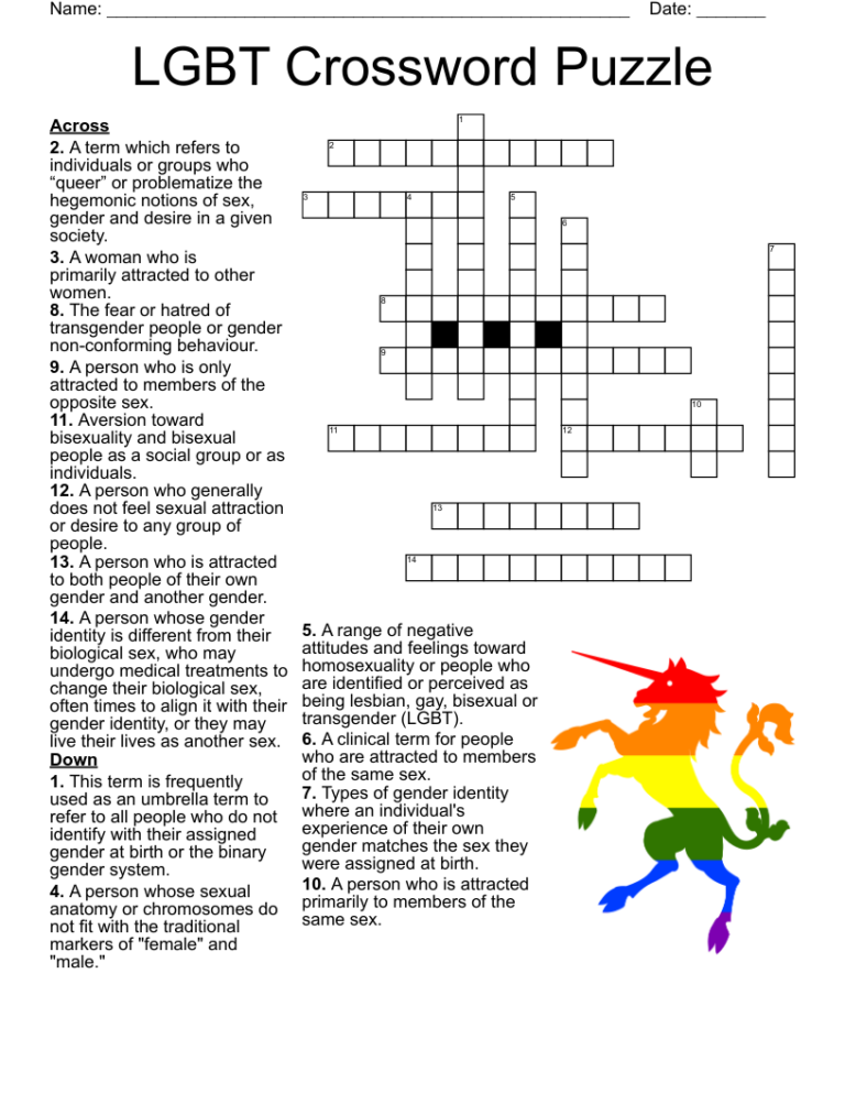 Social Justice Crossword WordMint