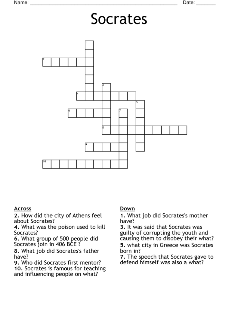 Socrates Crossword WordMint