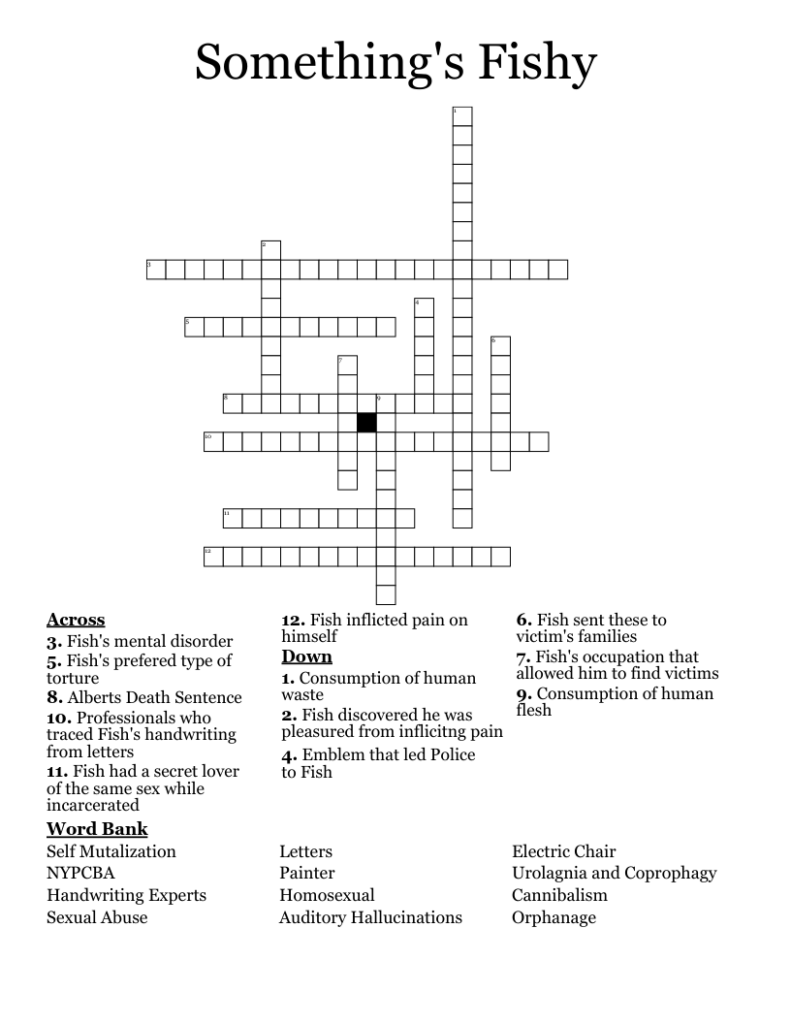 Something s Fishy Crossword WordMint