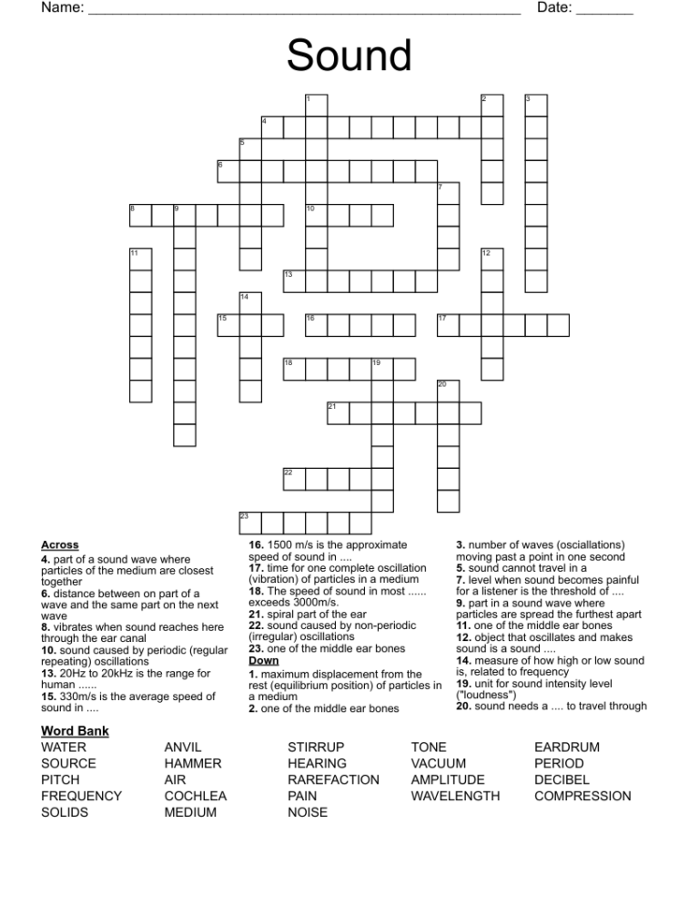 Sound Crossword WordMint