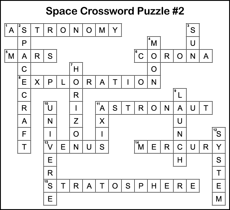 Space Themed Crossword Puzzles Grades 5 6