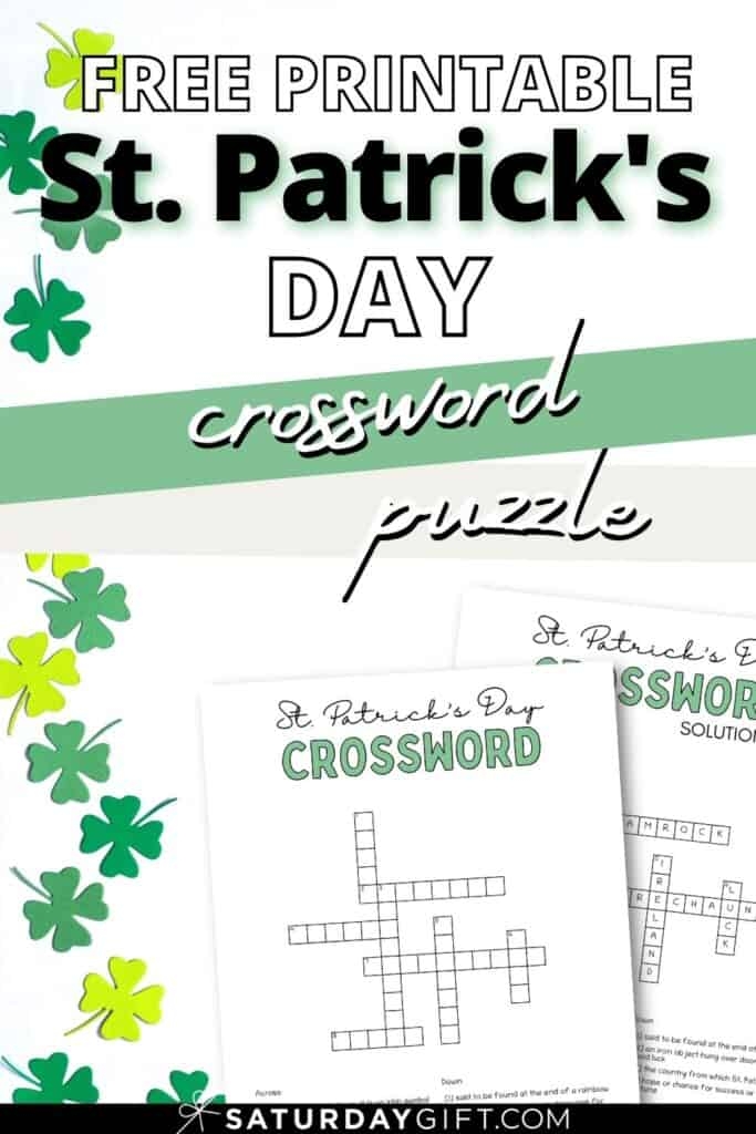 St Patrick s Day Crossword Puzzle Cute Free Printable SaturdayGift