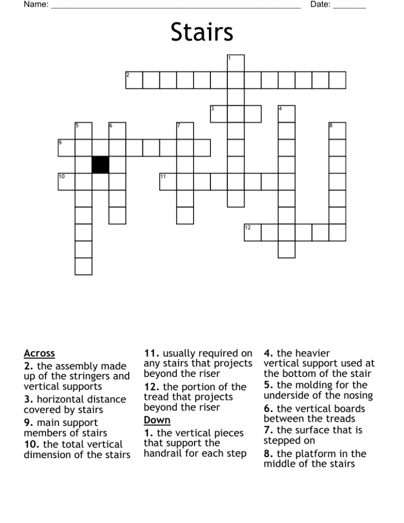 Stairs Crossword WordMint