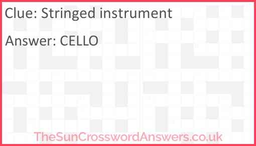 Stringed Instrument Crossword Clue TheSunCrosswordAnswers co uk