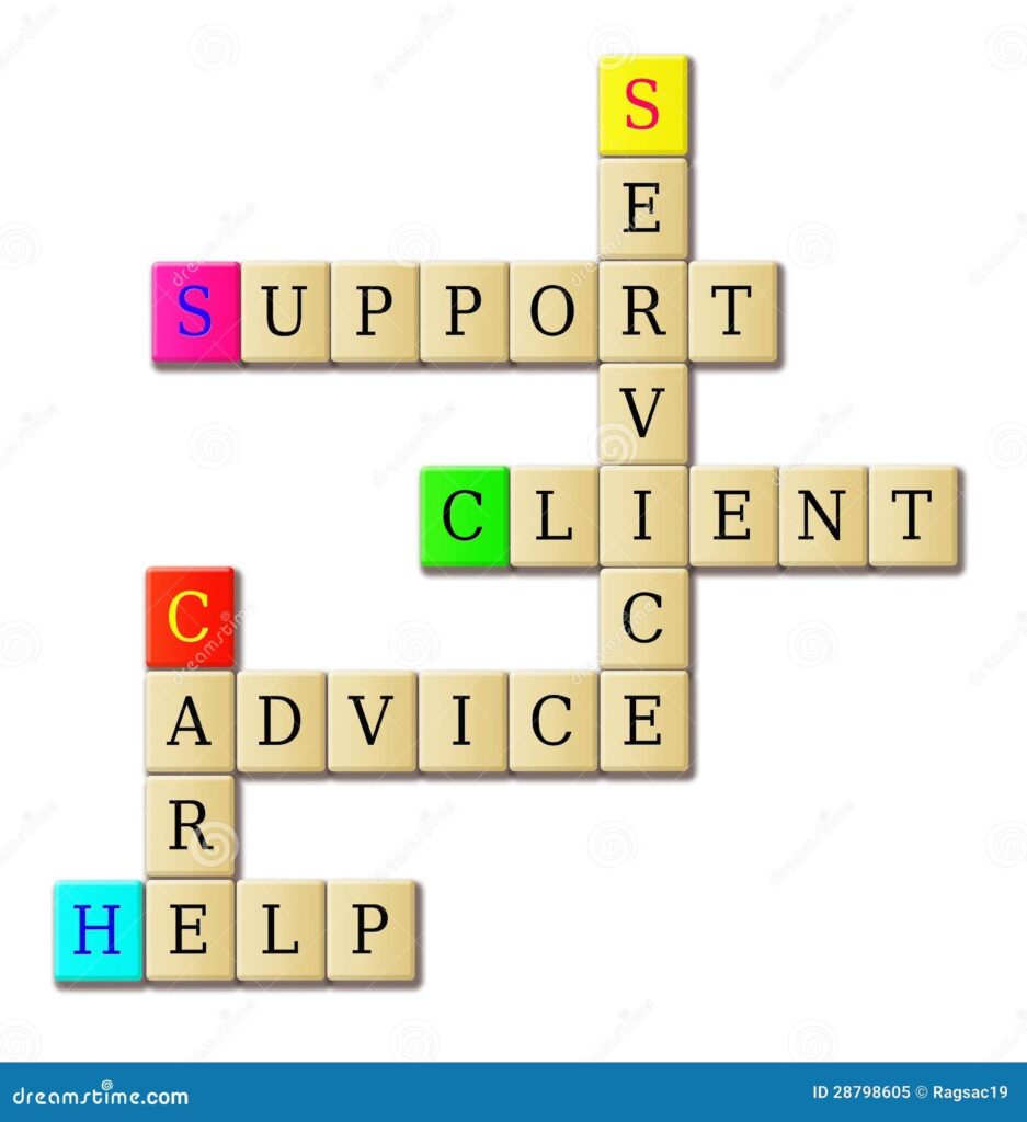 Support Service Crossword Puzzle Stock Illustration Illustration Of 