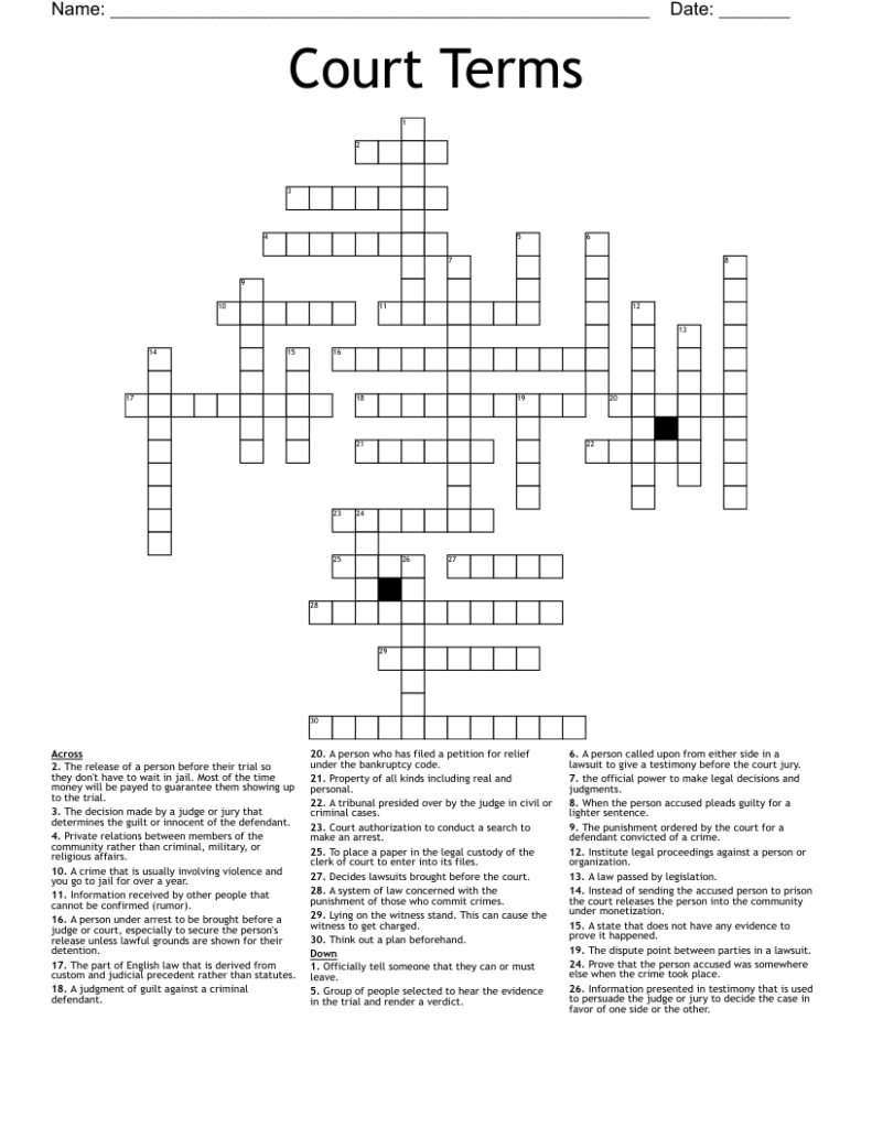 Supreme Court Justices For Example Crossword Crosswords Are A Great 