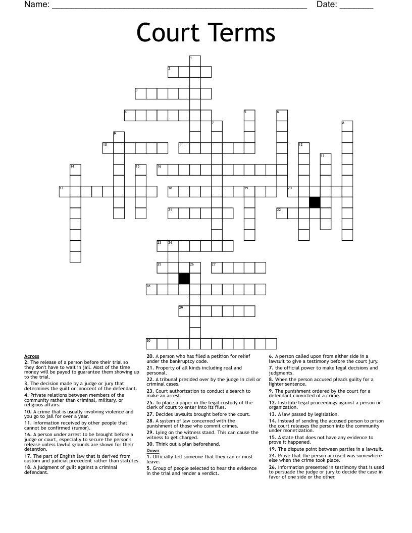 Supreme Court Justices For Example Crossword Crosswords Are A Great