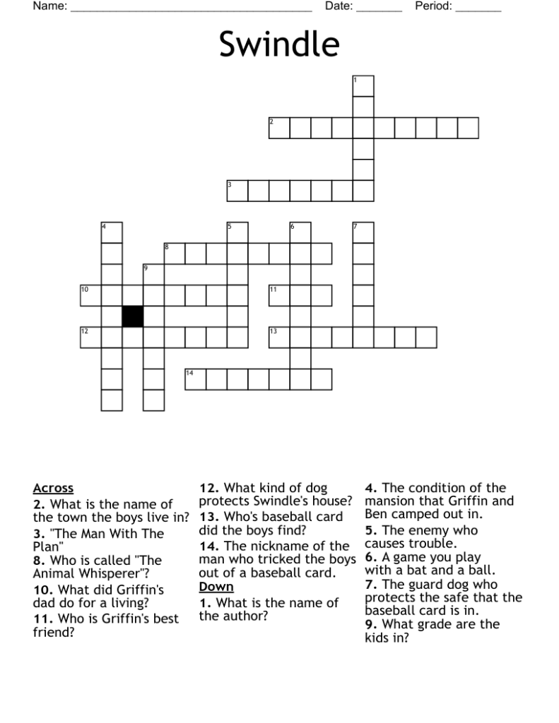 Swindle Crossword WordMint