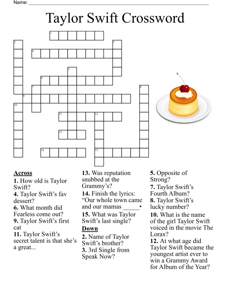 Taylor Swift Word Search Puzzle