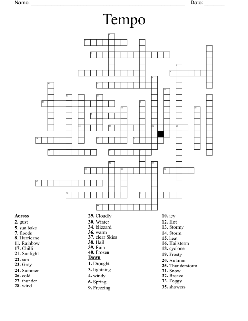 Tempo Crossword WordMint