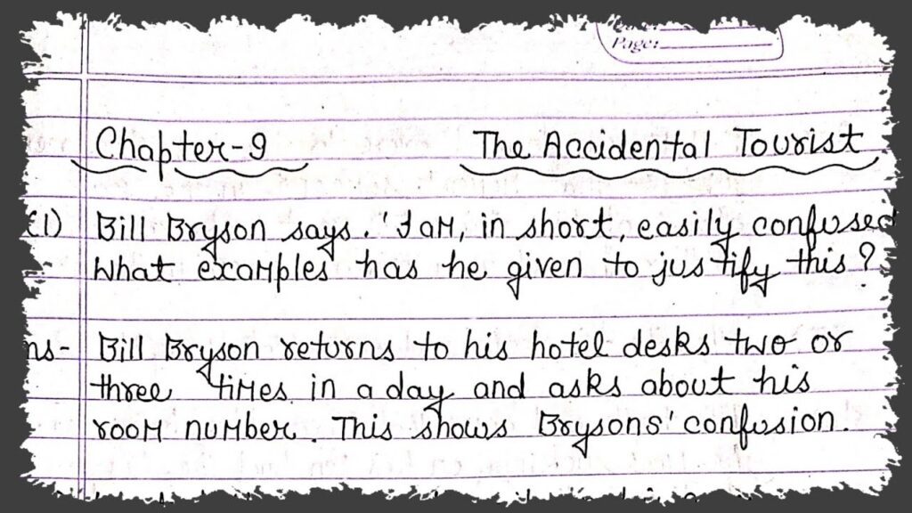 The Accidental Tourist Question Answer NCERT Solutions Class 9 