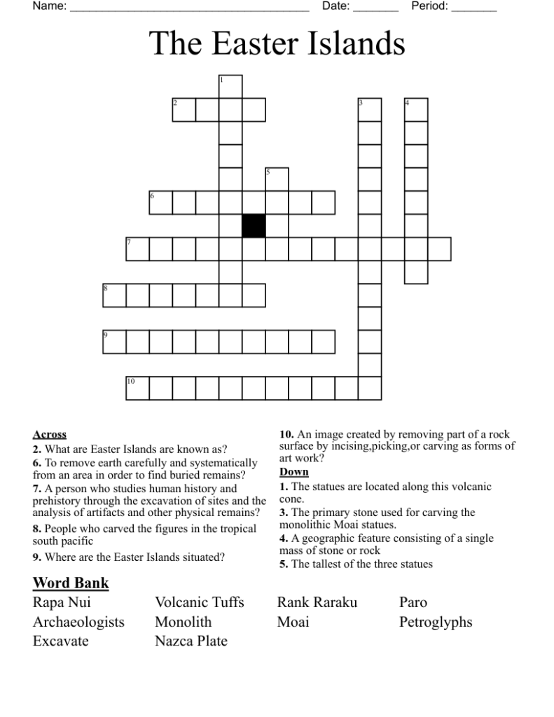 The Easter Islands Crossword WordMint