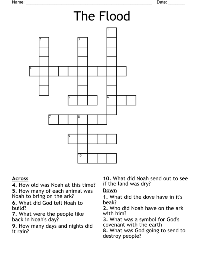 The Flood Crossword WordMint