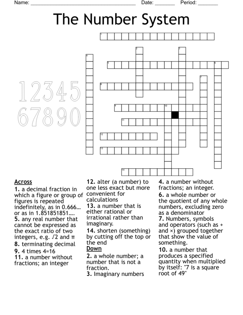 The Number System Crossword WordMint