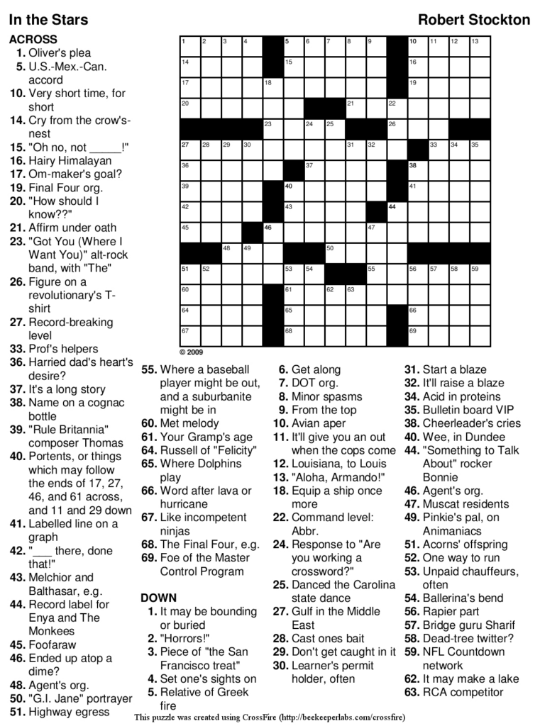 Thomas Joseph Crossword Puzzle For Today Printable James Crossword 