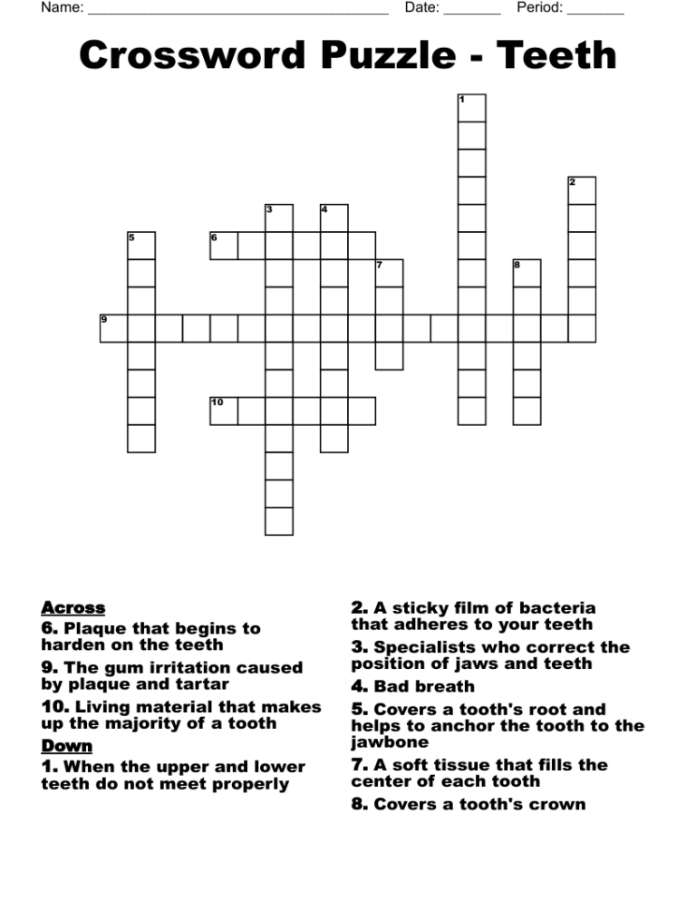 Tools With Teeth Crossword