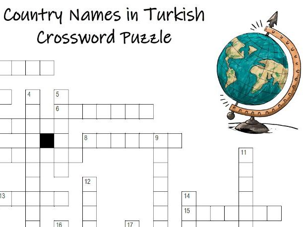 TR Country Names In Turkish Crossword Puzzle Teaching Resources