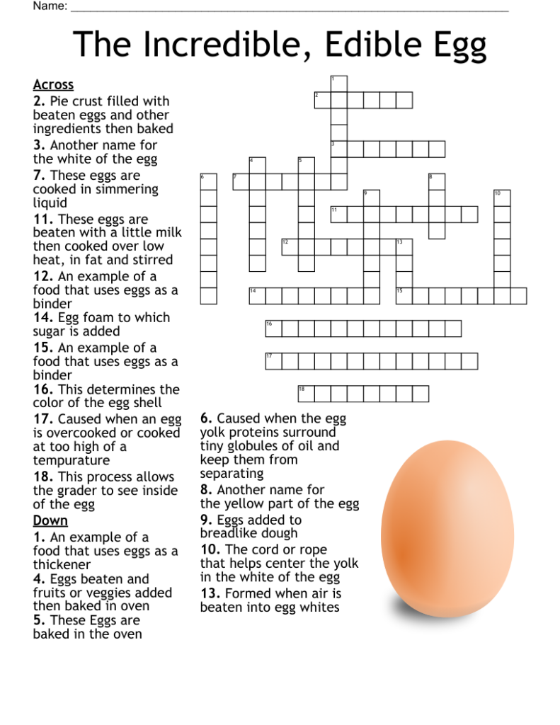 Type Of Egg Crossword