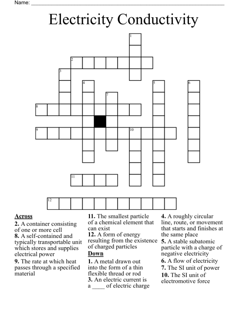 Units Of Electrical Resistance Crossword