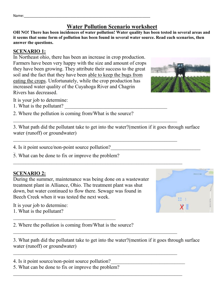 Water Pollution Scenario And Estuary Crossword