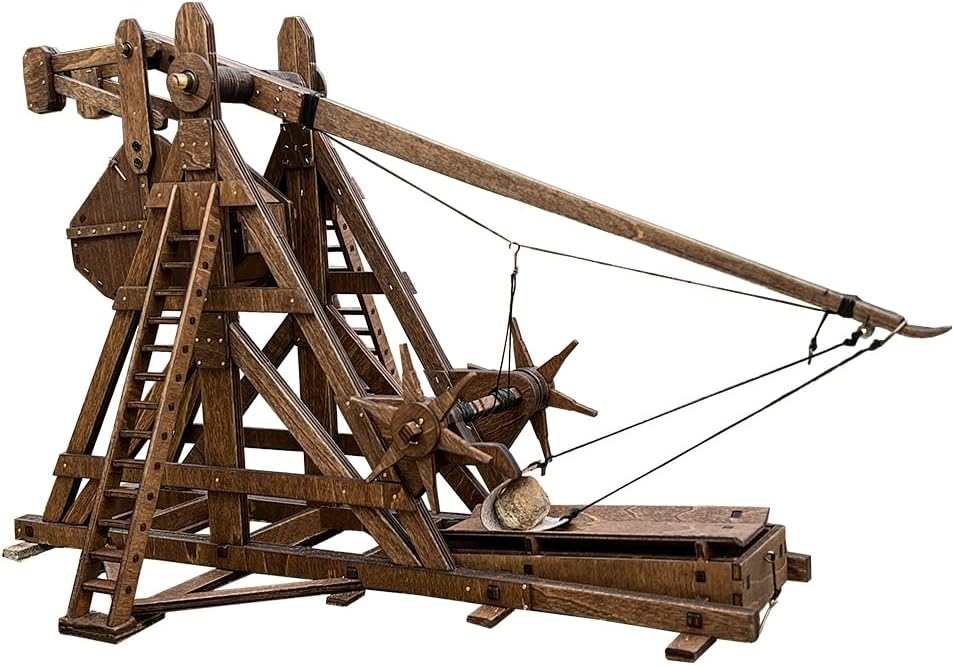 YAQUMW 3D Wooden Puzzles Catapult The Counterweight Trebuchet Europe 